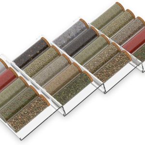 Expandable Acrylic Spice Drawer Organizer, 4-Piece Set, 9 to 18 Inches