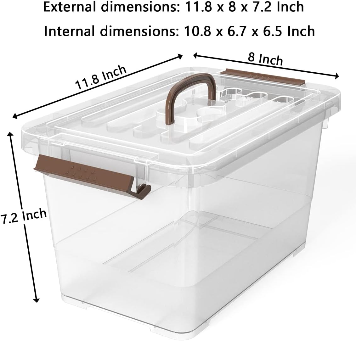 6-Pack Transparent 7-Quart Storage Boxes/Organizers with Locks