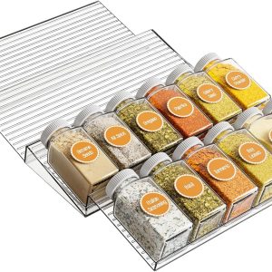 4-Piece Adjustable Drawer Spice Rack, 11 to 22 Inches