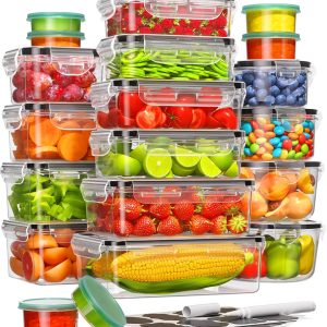 40-Piece Food Storage Container Set with Lids (20 Containers + 20 Lids)