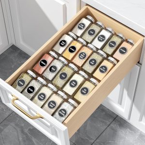 Transparent Acrylic Spice Drawer Organizer, 4 Layers, 1 Set