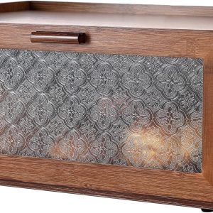 Vintage Bread Box – Vintage brown bread storage box, suitable for kitchen countertops